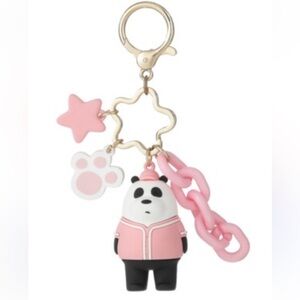 Miniso X We Bare Bears Collection Pan Pan Cute Pink Keychain with Bear Charm